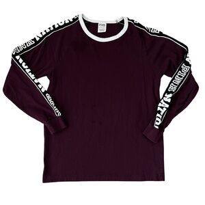 VS Pink Nation, Maroon Long Sleeve Top, Size XS
